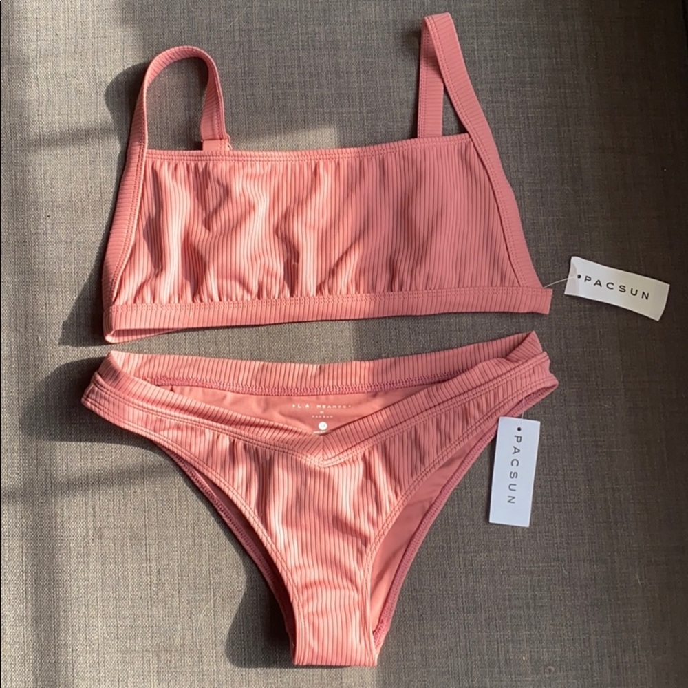 Brand New Pacsun LA Hearts Mauve Bikini
